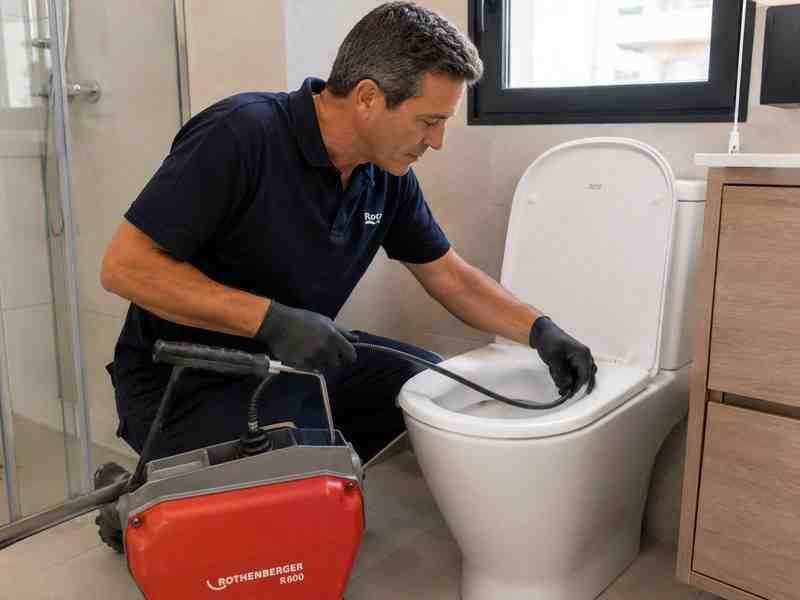 Desatasco WC inodoro Barcelona fontanero equipo presión