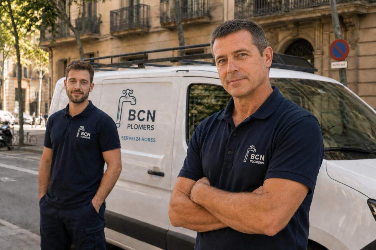 Equipo fontaneros Barcelona profesionales con equipamiento